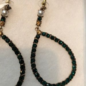 Emerald Green pave teardrop earrings by Fragments
